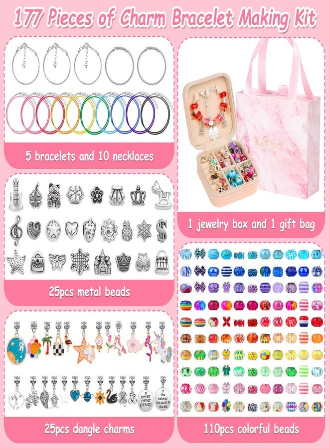 Thrilez 177Pcs Jewelry Making Kit, Charm Bracelet Making Kit, DIY Arts and Crafts Gifts with Jewelry Organizer Box for Birthday, Christmas, Necklace Making Set - Image 2